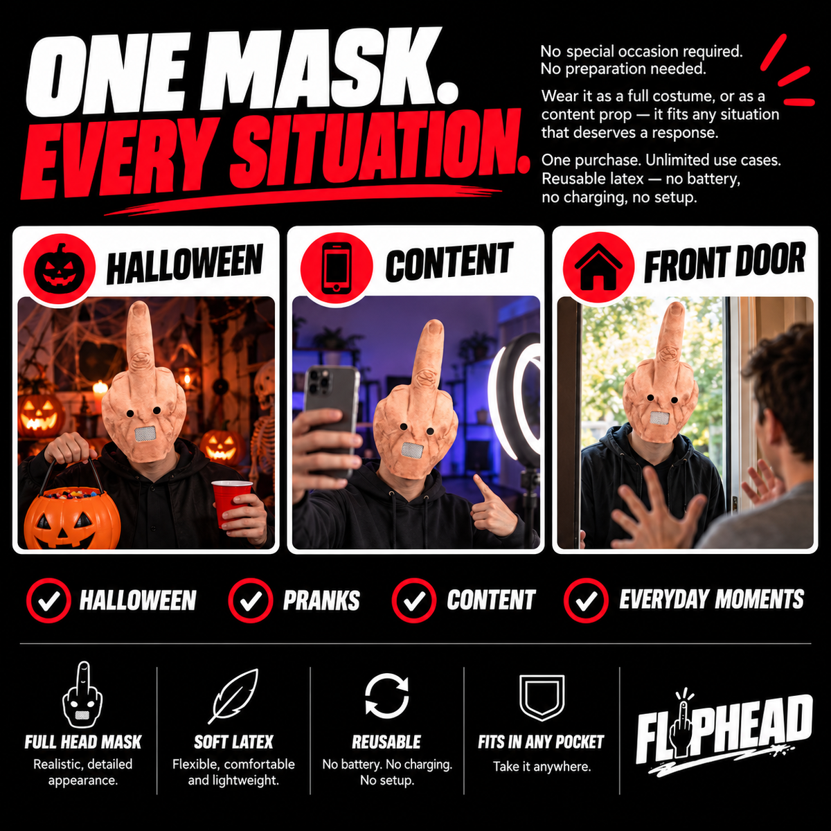 FlipHead™ Funny Mask